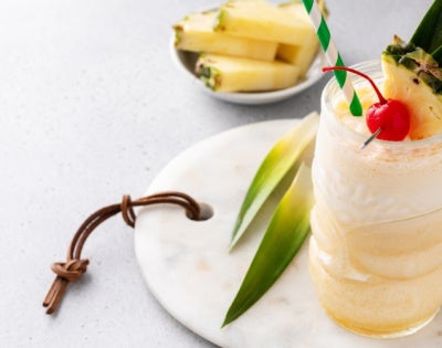 Pineapple shake with cherries