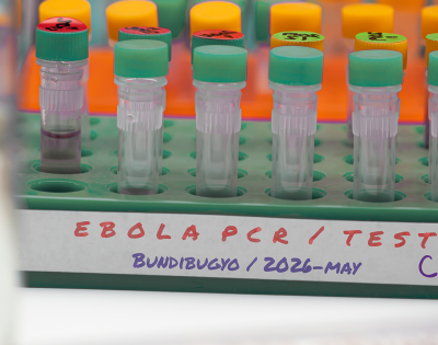 Photo of text tubes for PCR testing of ebola