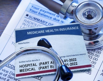Close up of a stethoscope on Medicare insurance forms 