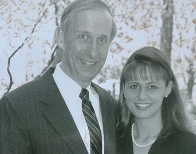 Bill Allport and Christine Lewanski at her graduation from CWRU School of Law in 1995.
