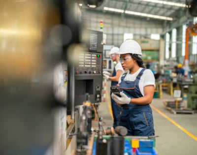 Image of a female working an industry job