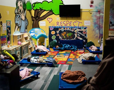 Image of kids sleeping in a daycare center