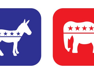 Image of the republicsn and democratic parties logos
