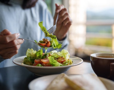 Image of a human eating food