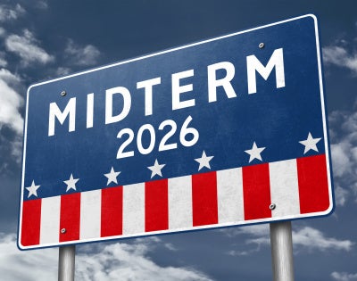 Image of a billboard advertising midterm elections 2026