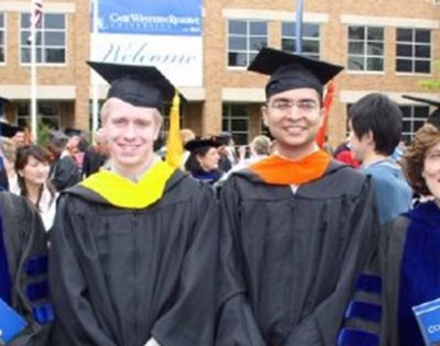 Chirag Gupta (third from left) at his graduation from CWRU