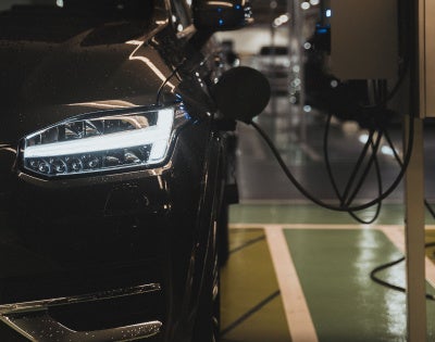Image of an electric car charging