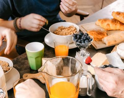 Food on a table