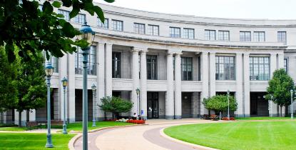 Outdoor picture of front of building on the Quad