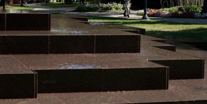 Outside fountain with water running