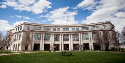 An exterior shot of the Kelvin Smith Library building