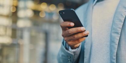 Close up of a person using a smartphone