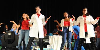 Photo of CWRU medical students performing on stage during the 2024 Doc Opera event