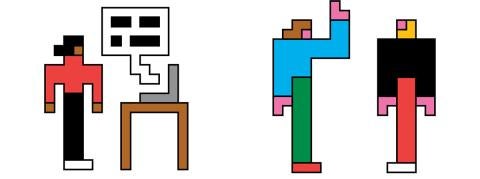 AI illustration of figures and computer