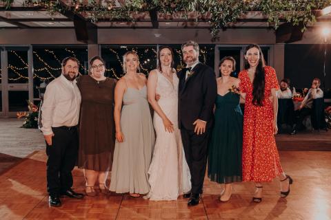 Case Western Reserve alumni gather at the wedding of Laura Evers (GRS ’20, English) and Michael Dexter-Luffberry.