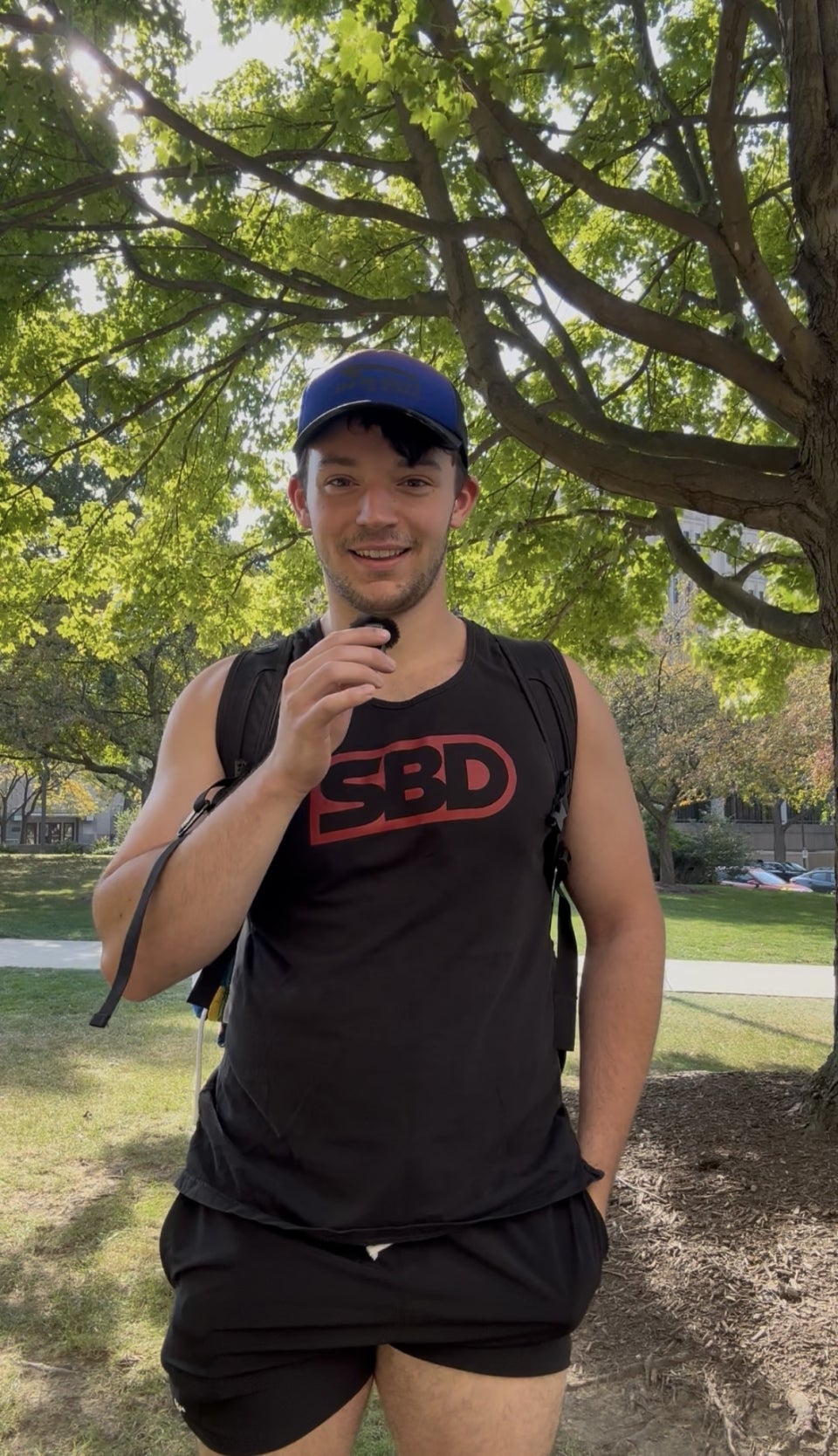 Dante Barchiese standing on campus