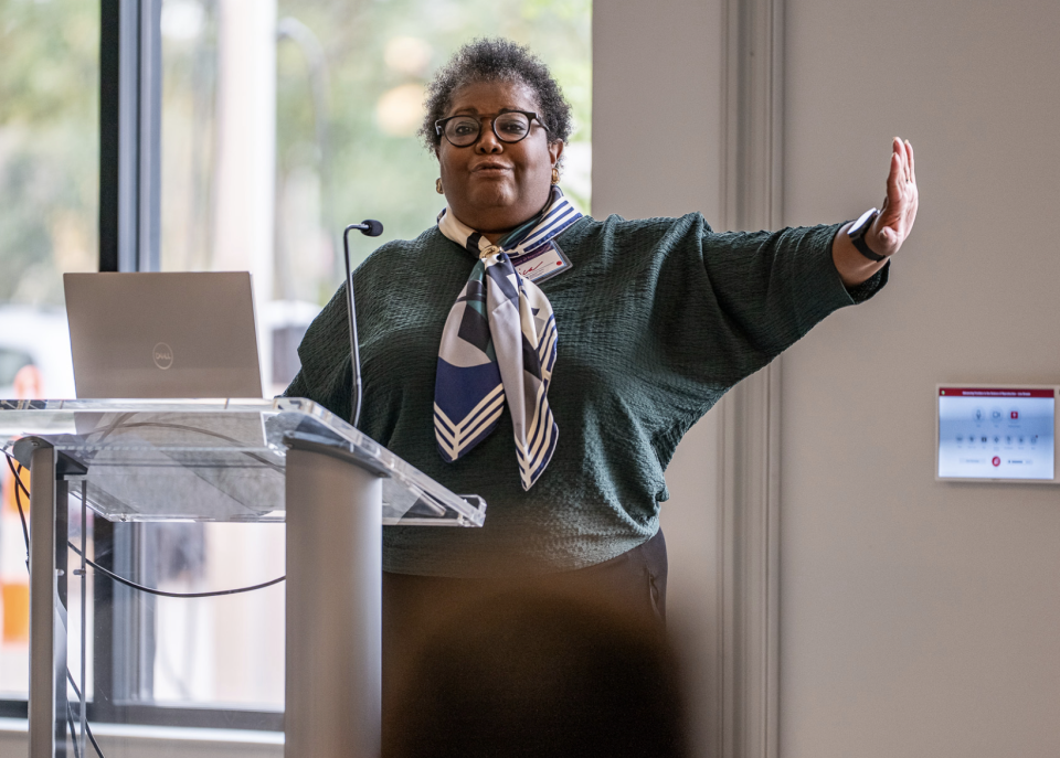 Erica Marsh presenting