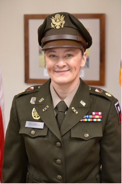 U.S. Army Retired Major Bre Boswell in dress uniform