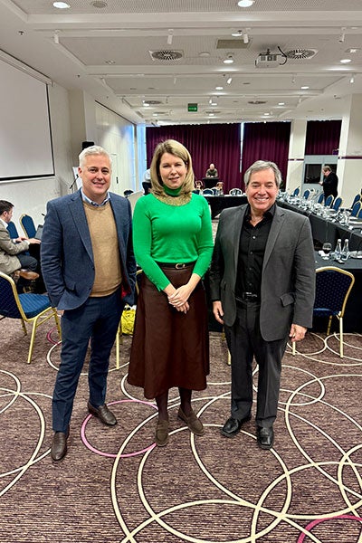 From left: Andre Monette, Ukraine Supreme Court Judge Ganna Vronska and Michael Scharf during the training session in Rzeszow, Poland