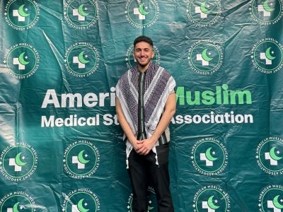 Jumaa Baker at the American Muslim Medical Student Association conference. 