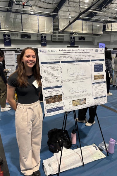 Grace Misiunas presenting a poster at Intersections