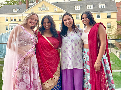Group photo of Elizabeth Berry and friends outside