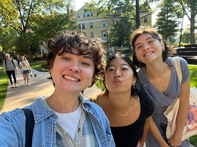 Photo of Vida Barzdukas and friends outside