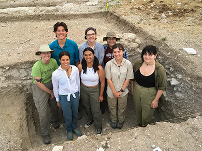 Image of Vida Barzdukas and a group during an archaeological dig