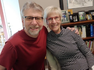 Sarah Andrews (right) and her son David