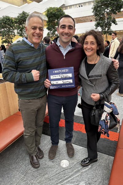 Samuel Hoenig celebrating Match Day with his family