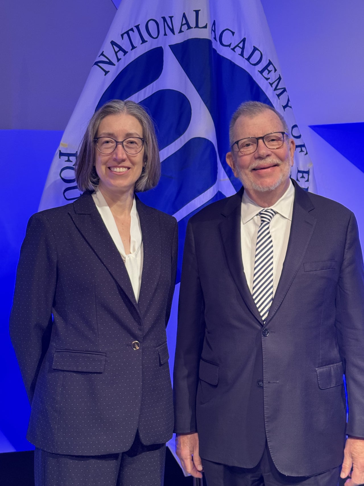 Dean Hagness and President Kaler at the NAE Induction Ceremony