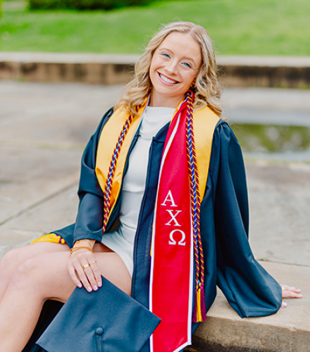 Elizabeth Berry with cap and gown