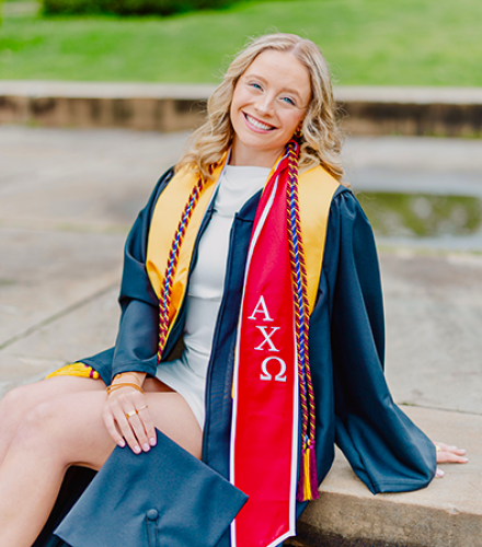 Elizabeth Berry with cap and gown