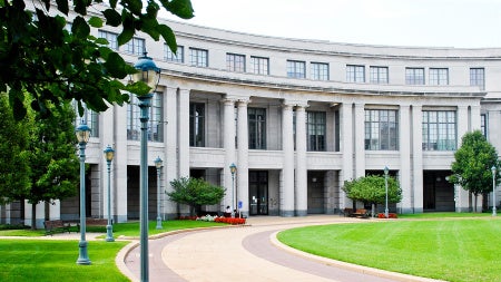 Outdoor picture of front of building on the Quad