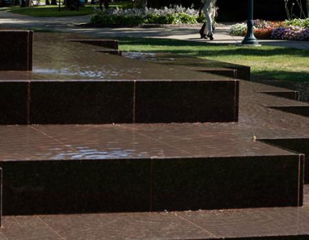 Outside fountain with water running