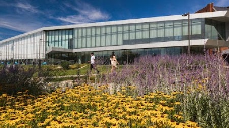 People walking near Tinkham Veale University Center