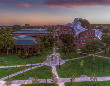 Law school at dusk