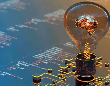 lightbulb on a computer chip