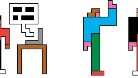 AI illustration of figures and computer