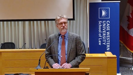 Roger Colinvaux presenting the Norman Sugarman Lecture at the CWRU School of Law