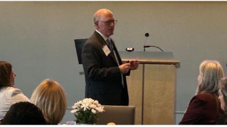 Tom King gave the 40th Dickerson Lecture on Apr. 21