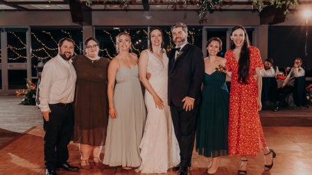 Case Western Reserve alumni gather at the wedding of Laura Evers (GRS ’20, English) and Michael Dexter-Luffberry.