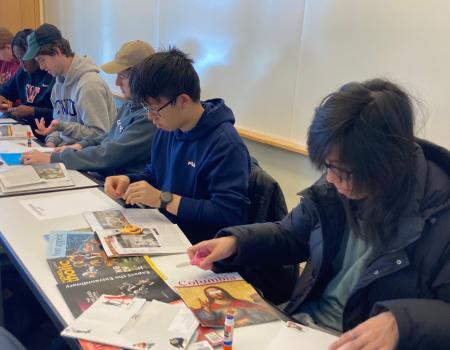 Students work with materials from Cleveland Museum of Art's Education Art Collection. 