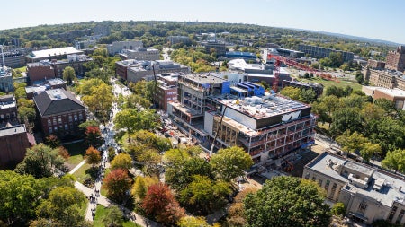 Aerial photo of Case Quad showing the progress of the c