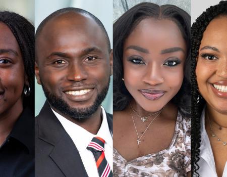 Compilation photo of Joy Hendrix, Olatunde Akin-Oluyomi, Juliet Atieno and Jacobi Reddix.