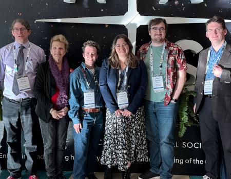 Photo of Robert Brown at the American Astronomical Society meeting with CWRU alumni