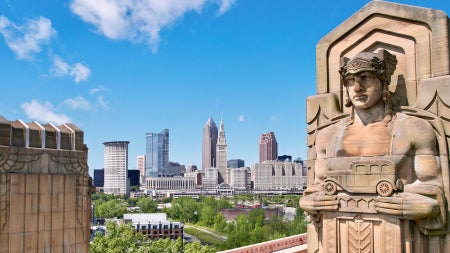 View of Cleveland's Guardians of Traffic 