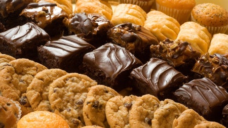Assortment of cookies, brownies and other baked goods.