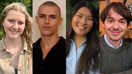 Photos of Quinn Watercutter, Filip Goshevski, Nora Collins and Theo Borchert-Isaacs.=