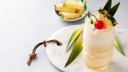 Pineapple shake with cherries